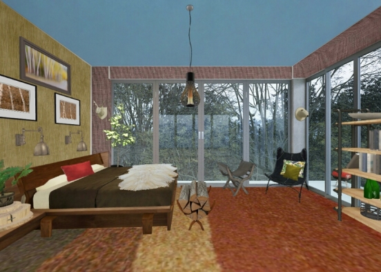 Forest bedroom Design Rendering