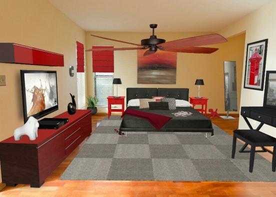 Red and black.  Design Rendering