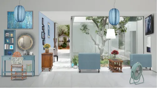 Blue living room 