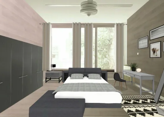 # BLACK AND WHITE WT AZTEC ACCENT Design Rendering