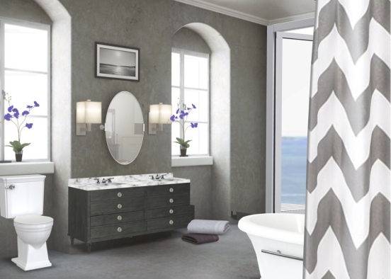 simple bathroom with a view Design Rendering