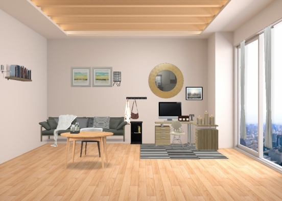 office/livingroom Design Rendering