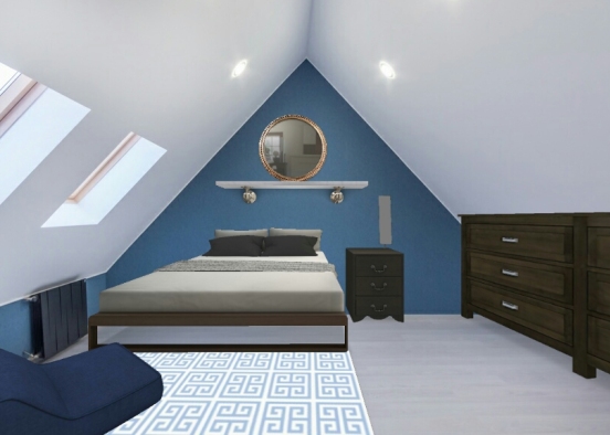 Blues bedroom Design Rendering