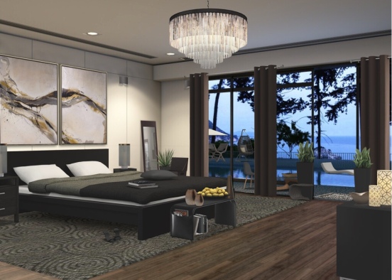 Bedroom With a terrace Design Rendering