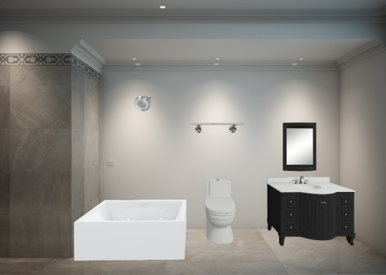 Banheiro do quarto Design Rendering