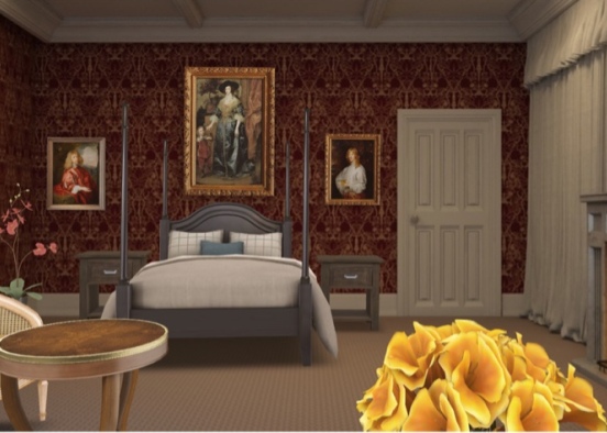 Renesanse bedroom  Design Rendering