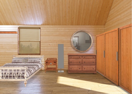 Cabin Bedroom  Design Rendering