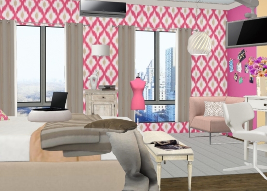 Teenage girl bedroom  Design Rendering