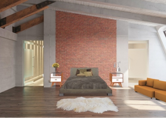 Modern sheek bedroom  Design Rendering