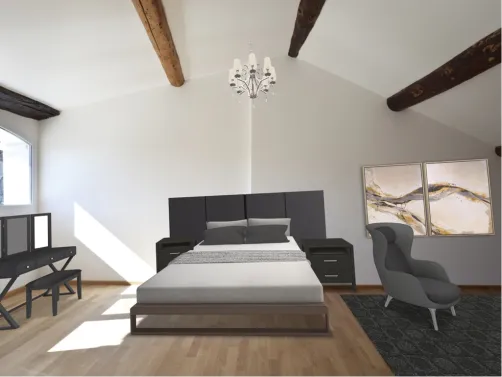 Modern black bed room 