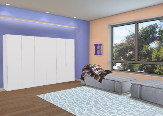 Girls' bedroom Design Rendering