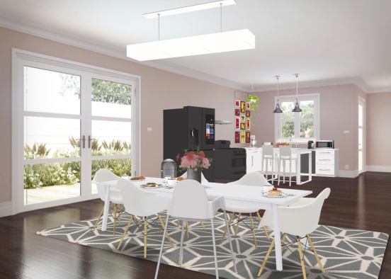 family style kitchen Design Rendering