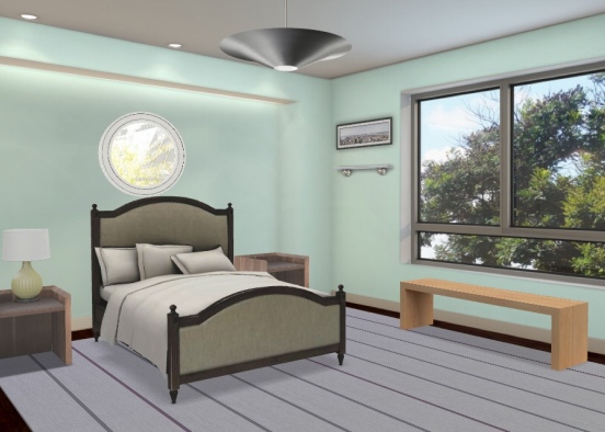 ocean side bedroom Design Rendering