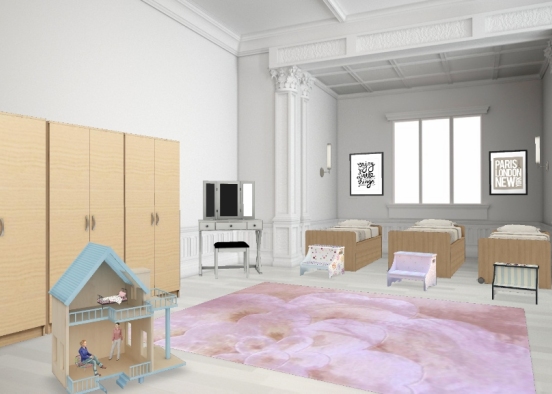 The girls bedroom 😜 Design Rendering