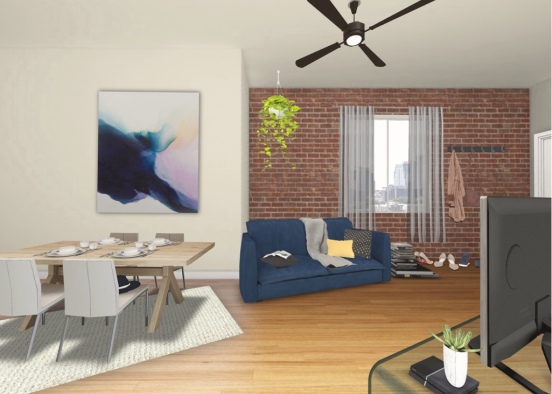 NYC Studio apartment Design Rendering
