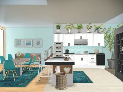 Teal kitchen