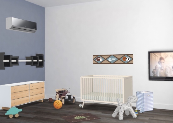 Baby Boy Bedroom Design Rendering