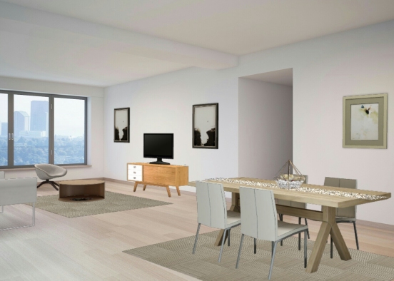 City Style  Living Room Design Rendering
