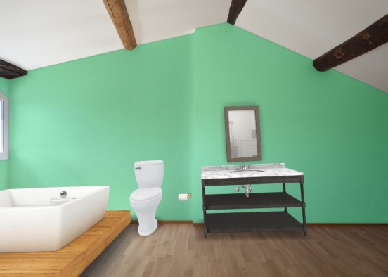 casa de banho com banheira Design Rendering