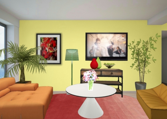 Sala de estar pitoresca Design Rendering