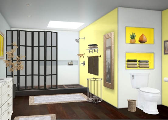 Yellow Bathroom  Design Rendering