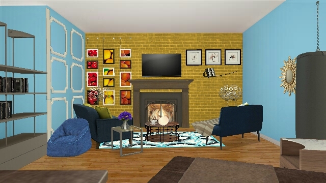 Sea-like living room Design Rendering