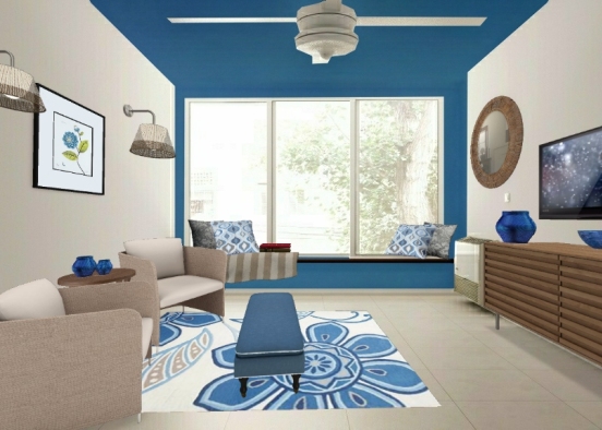 Blue small living Design Rendering