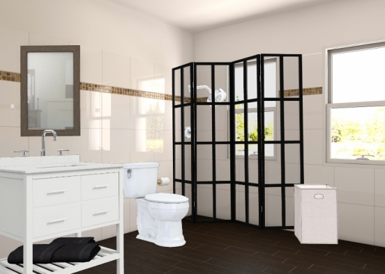 Banheiro simples  Design Rendering