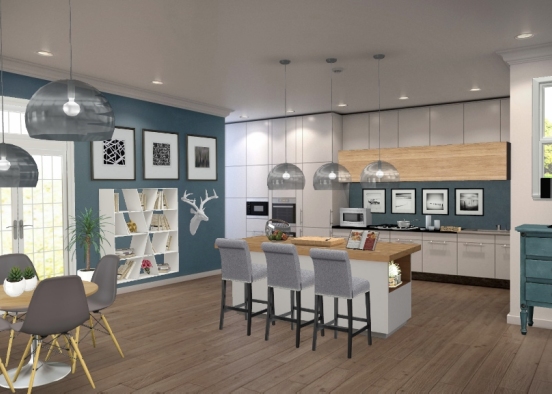 Kitchen and dining room Design Rendering