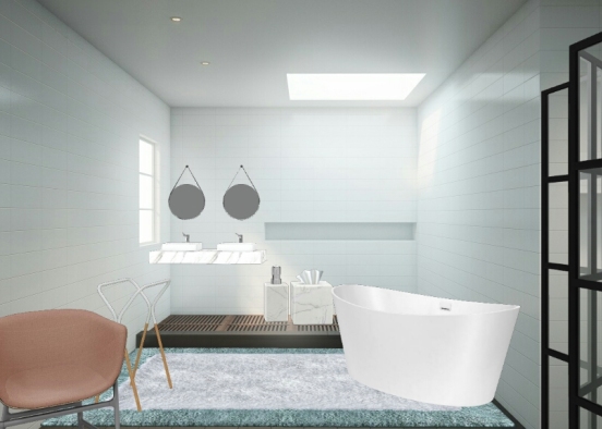 Petite salle de bain scandinave  Design Rendering