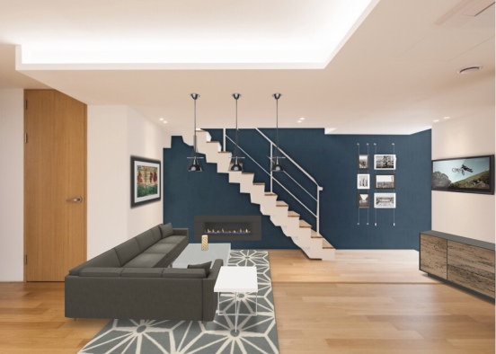 Relaxed, Modern Living Room Design Rendering