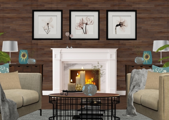 Cosy by the fireplace Design Rendering