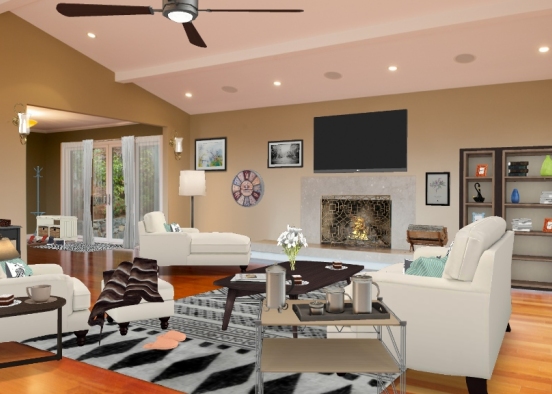 Cozy relaxation living room Design Rendering