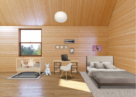 single mothers bedroom Design Rendering