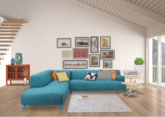 The Living room  Design Rendering