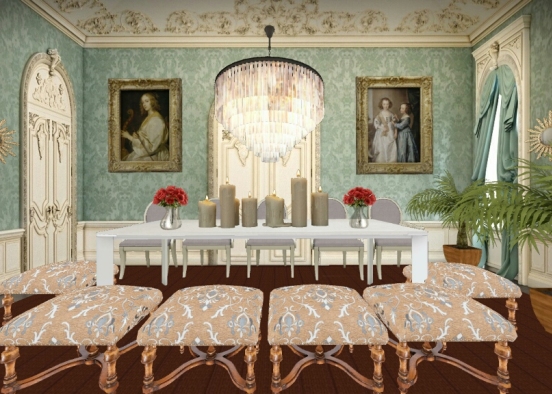 Elegant Dining Room Design Rendering
