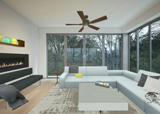 Modern Casual Living Room  Design Rendering