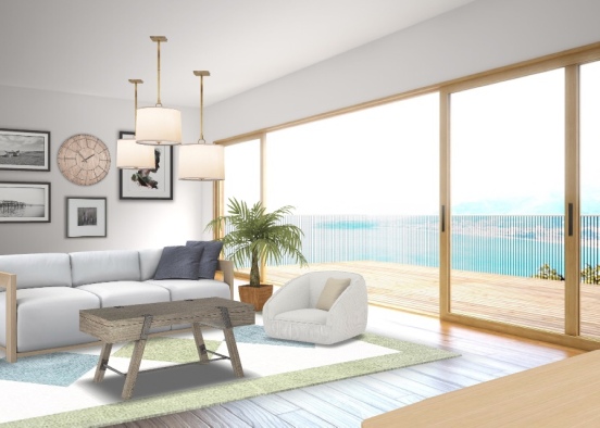Living room beach view Design Rendering