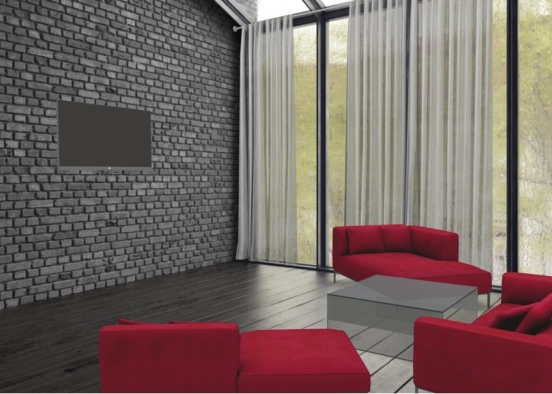 living room project  Design Rendering