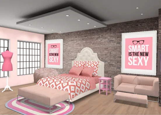 pretty in pink ( unisex bedroom design ) Design Rendering