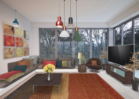 Colorful Livingroom Design Rendering