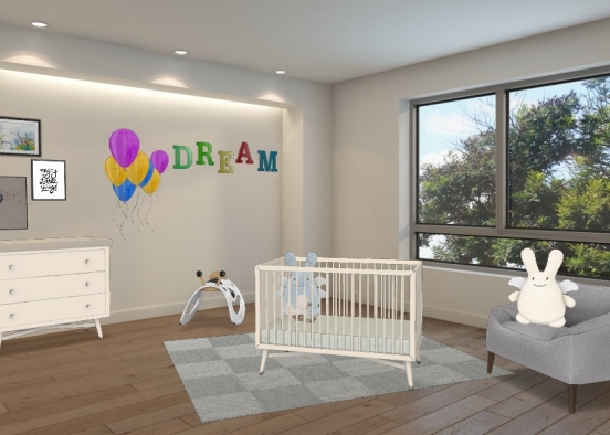 Chambre bébé mixte Design Rendering