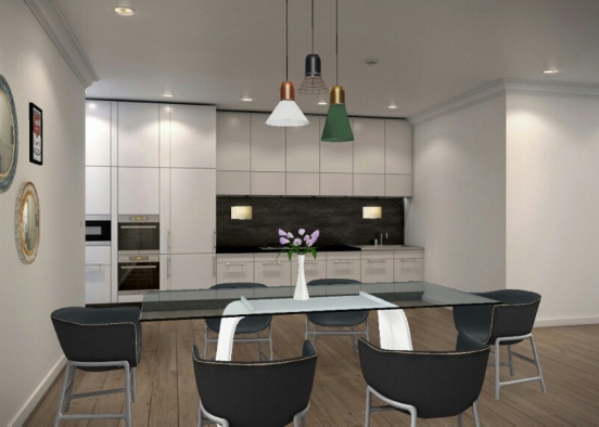 1. Kitchen and dining room Design Rendering