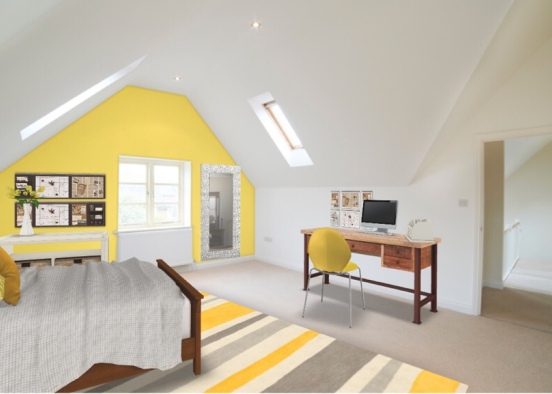 bedroom yellow  Design Rendering