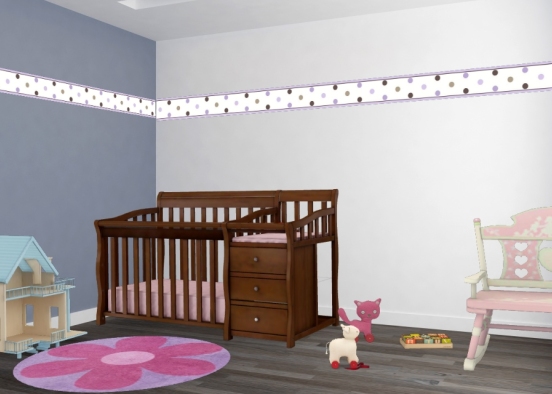 Baby girls room Design Rendering