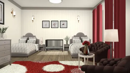 Red And Beige Nursery