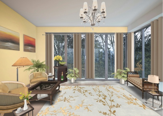 Golden Forest Room Design Rendering