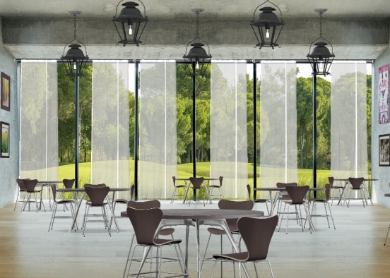 Golf café restaurant Design Rendering