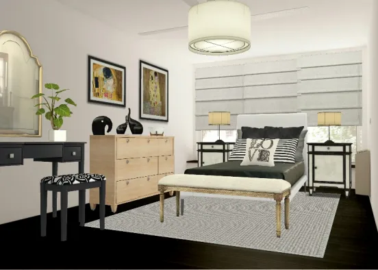 Romantic Bedroom Design by Michelle De Design Rendering