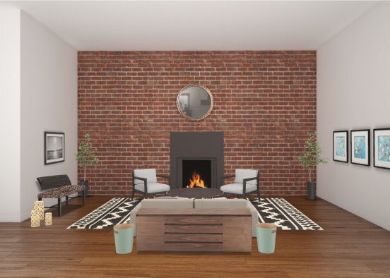 Brick living room design-2 Design Rendering